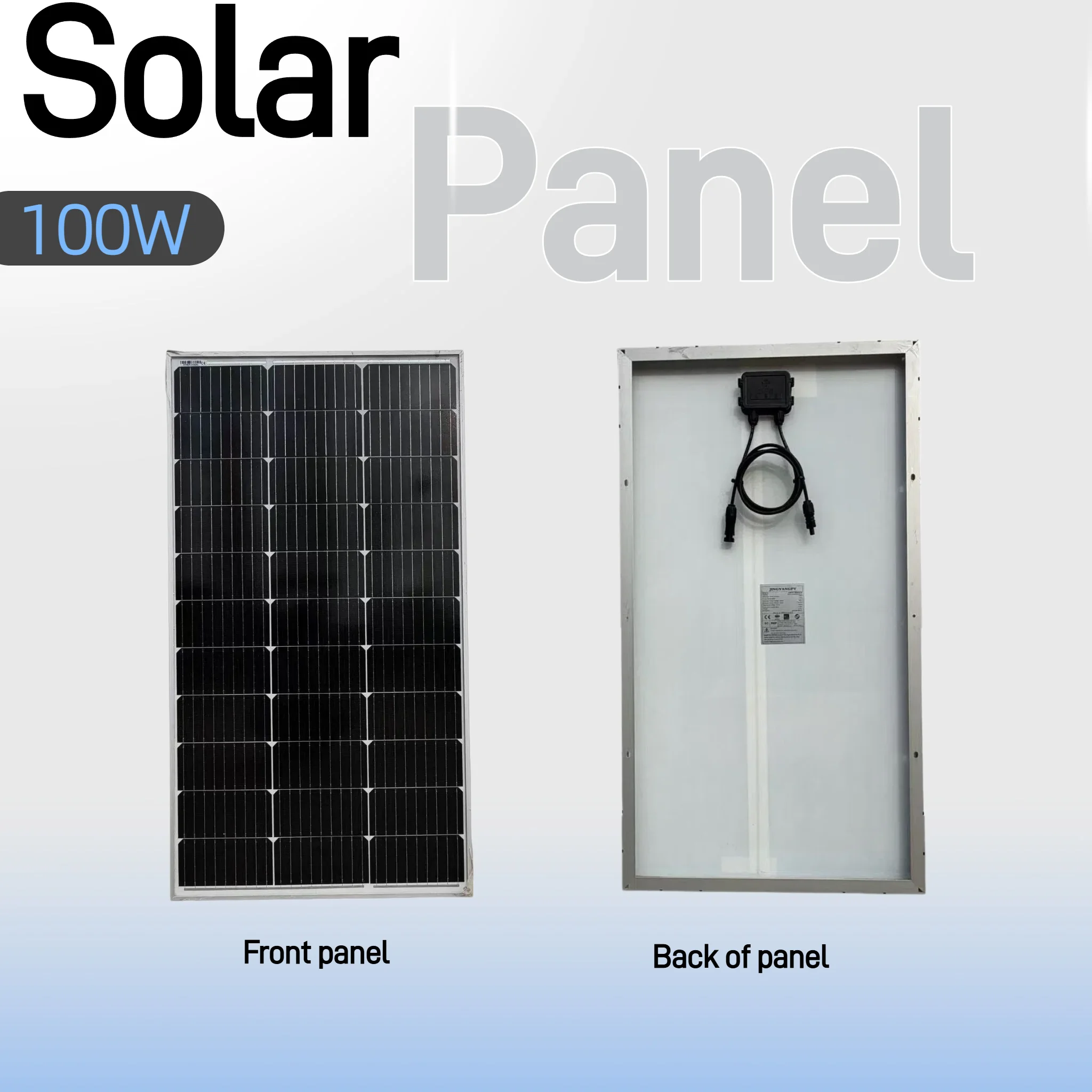 Pannello Solare Monocristallino 12V da 200W (100W * 2) o 100W - Il Pannello Solare da 100W è Molto Adatto per Camper, Campeggio, Capannoni da Giardino