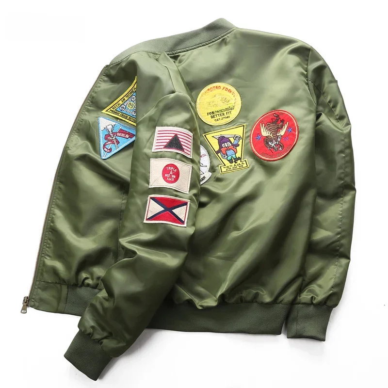 DIMUSI Bomber Jacket Mens Ma-1 Flight Jacket Pilot Air Force Male Ma1 Army Green Wojskowa kurtka motocyklowa i płaszcze 6XL,TA039 — zdjęcie 2
