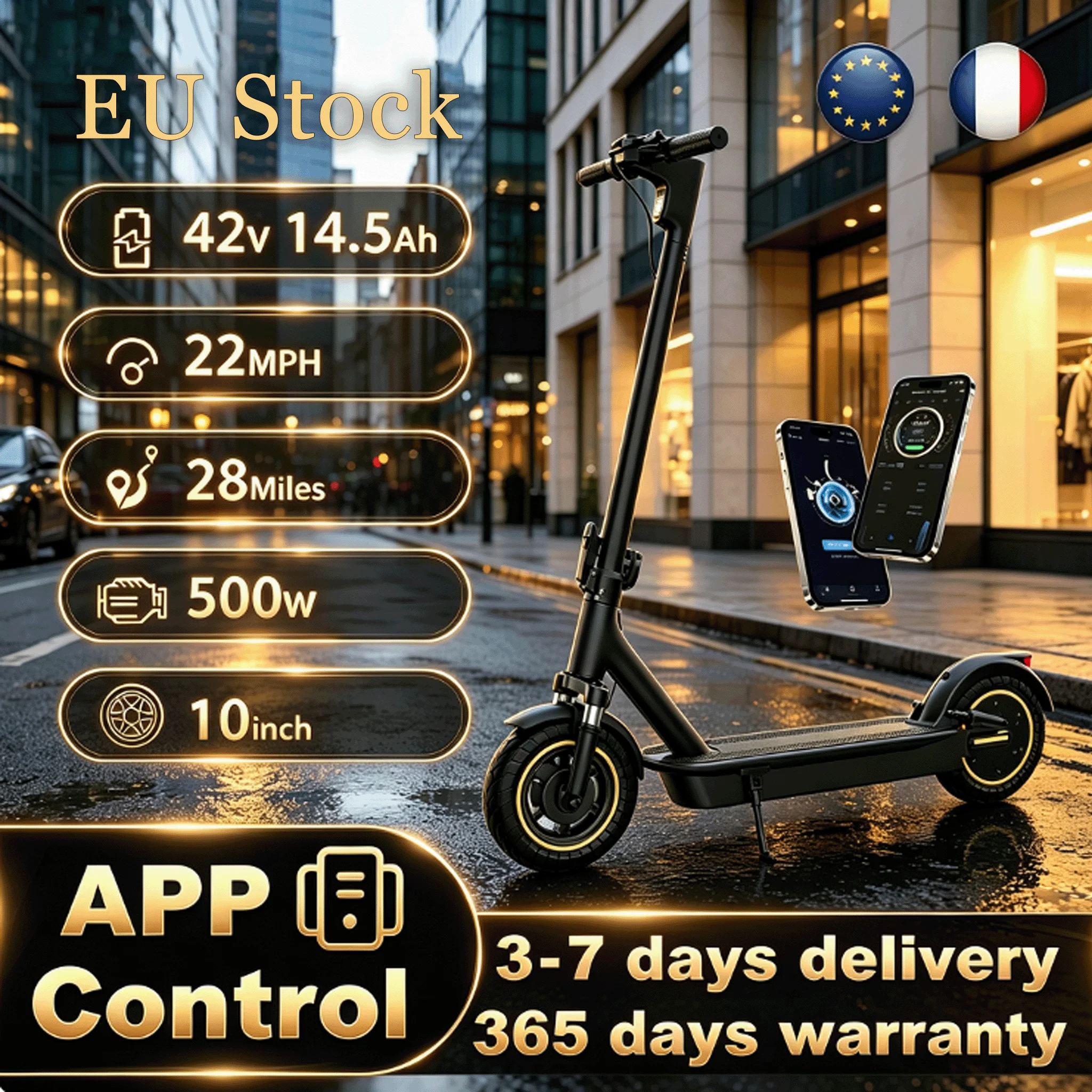 Monopattino elettrico da 500 W, disponibile in magazzino nell’UE, velocità massima di 35 km/h, batteria 42 V 14,5 Ah, autonomia massima di 45 km, 3 livelli di velocità regolabili, telaio in alluminio,