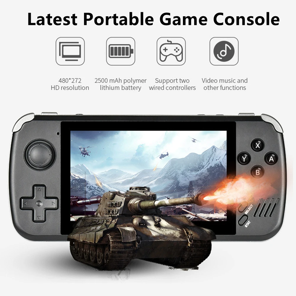 

X39 4.3Inch IPS Screen Open Source Retro Video Game Console For PS1 Arcade Support Wired Gamepads Handheld Game Players