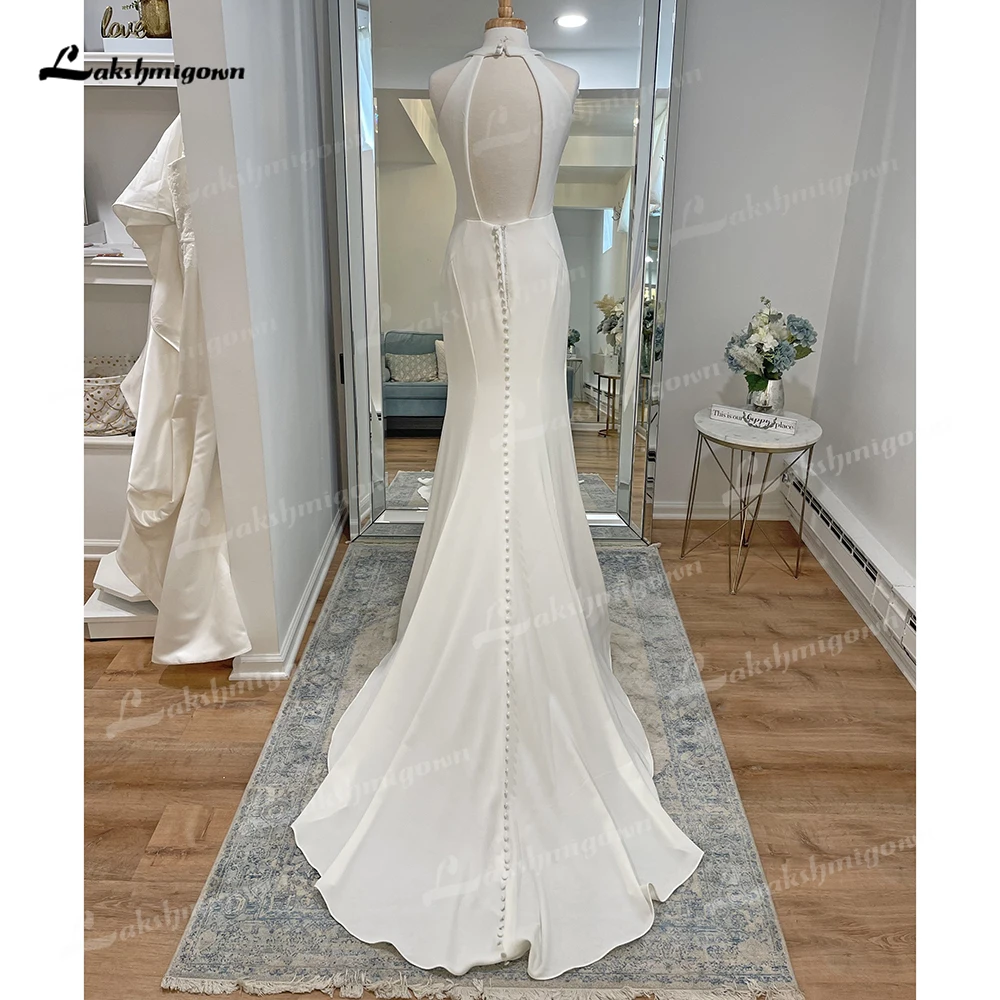 Robe de Mariée Sirène en Satin à Dos aux, Simple et Sexy, Personnalisée pour les Patients Boho, quel que soit le Balayage, Éducative