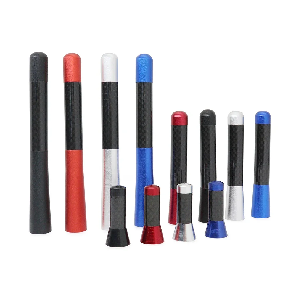 Uniwersalna aluminiowa antena 3,5 cm 8 cm 12 cm Dekoracja samochodu Radio Antena z włókna węglowego Dekoracyjna antena dachowa Antena sygnałowa Zmodyfikowana — zdjęcie 2