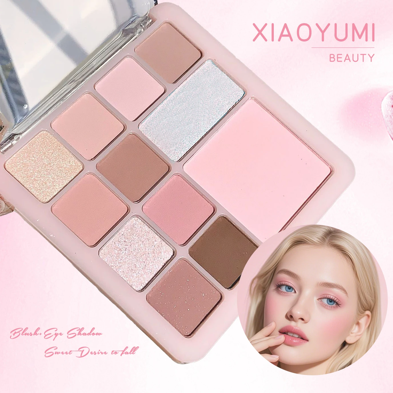 لوحة ظلال عيون وأحمر خدود مكونة من 12 لونًا - غير لامعة/لامعة، استخدام العين والوجه، كونتور، هايلايت، نباتي، معتمد، للجنسين، آمن للبشرة #1