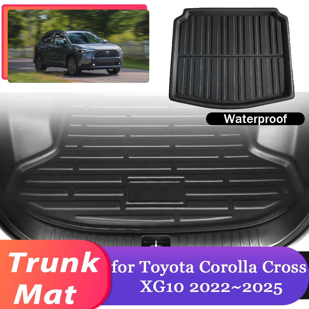 Car Trunk Mat for Toyota Corolla Cross XG10 Hybrid 2022~2025 Luggage Waterproof Rug Cargo Boot Pad Liner Carpet Cover Accessorie