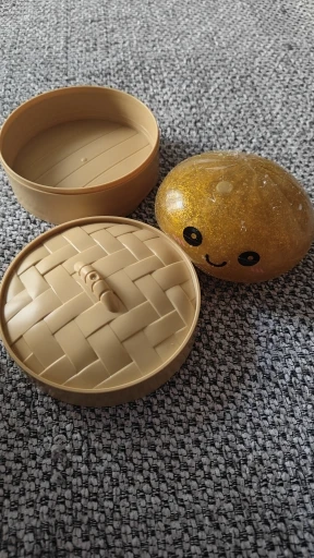 Simulation Food Dumpling Squishy Squeeze Ball Colorful Sensory Fidget Toy with Steamer for Stress Relief Home Desktop Decor Gift photo review