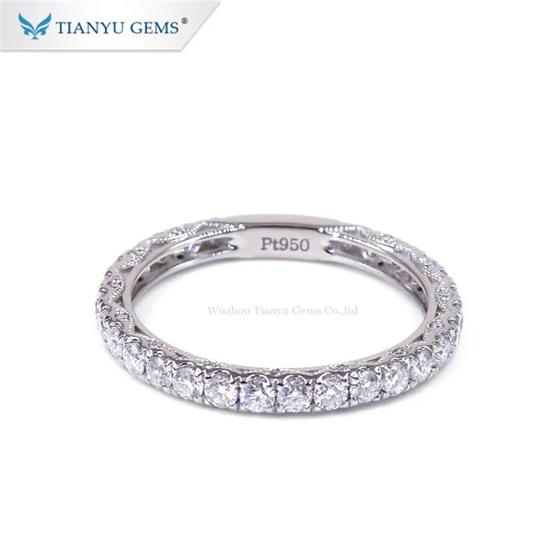 

Tianyu Gems D VVS Round Moissanite Rings for Women 10K/14K/18K Gold Vintage Jewelry Sparkling Diamond Eternity Ring Wedding Band