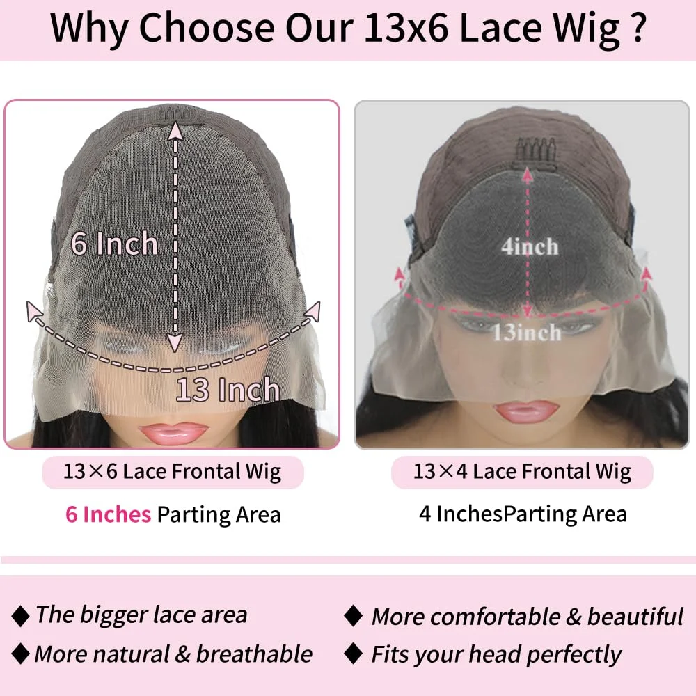 13x6透明ボディウェーブ13x4レースフロントウィッグブラジル人毛200密度スイスレースウィッグ女性用プレプラッキング済み