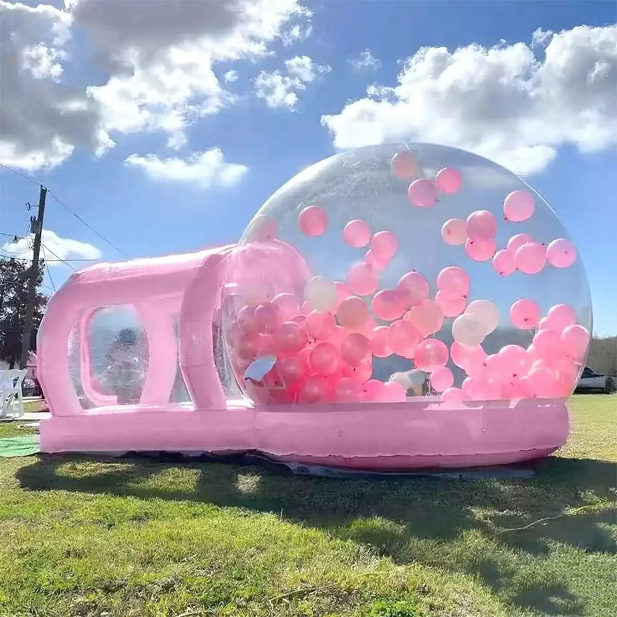 

3m Diameter Inflatable Air Dome Tent Party Hire Transparent Bubble House Tent With Balloons For Outdoor Show fast shipping