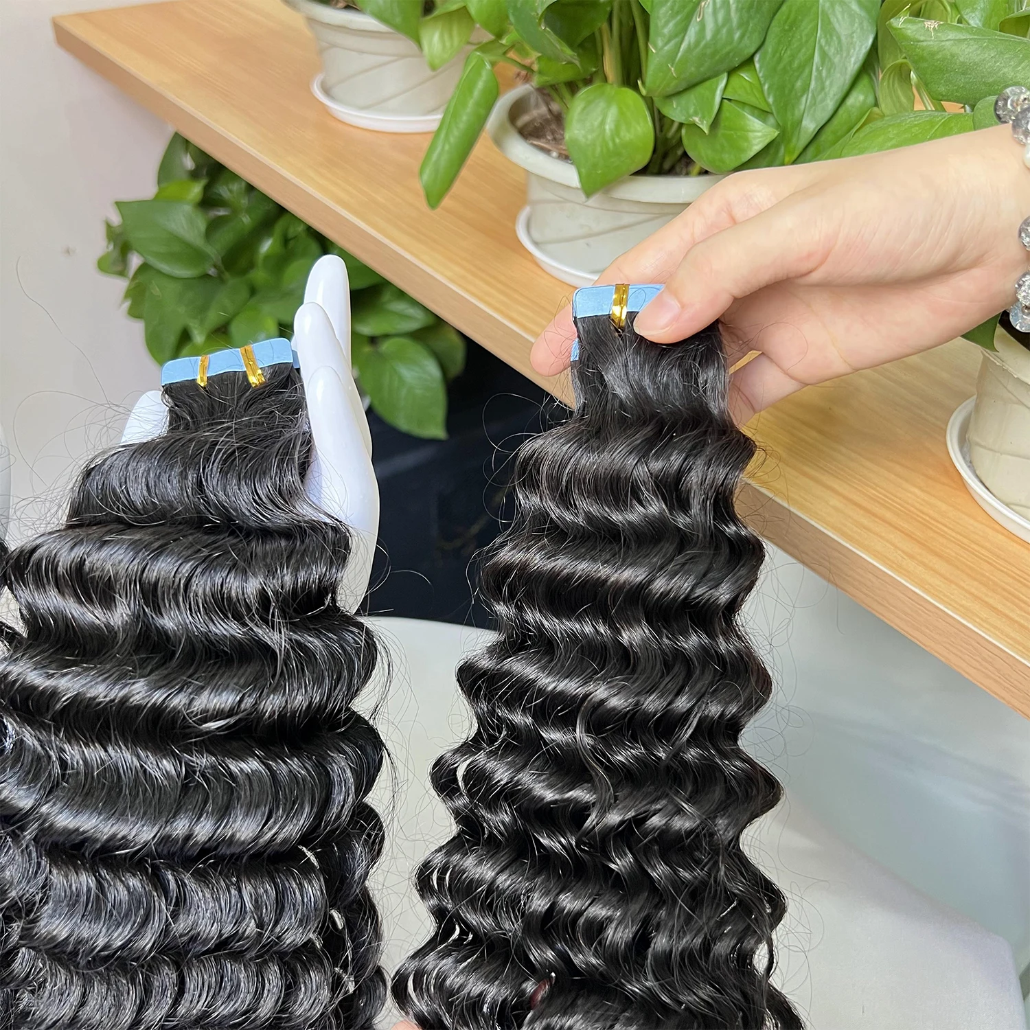 Swanee fita invisível em extensões de cabelo humano sem costura trama da pele do plutônio injeção sem costura fita natural cabelo ins para mulher salão de beleza