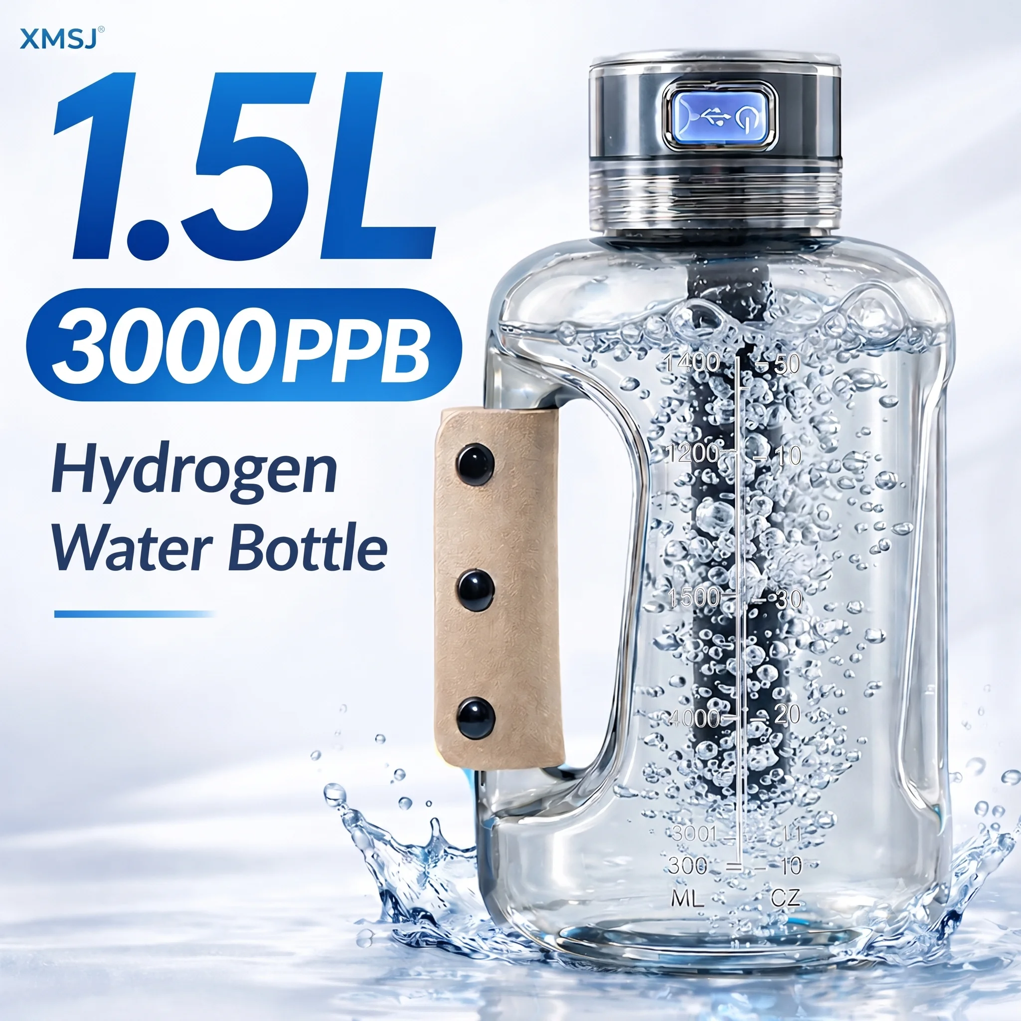 

Hydrogen Water Bottle 1.5L Portable Hydrogen Rich Water Generator Large Capacity Sports Cup for Gym Outdoor Fitness