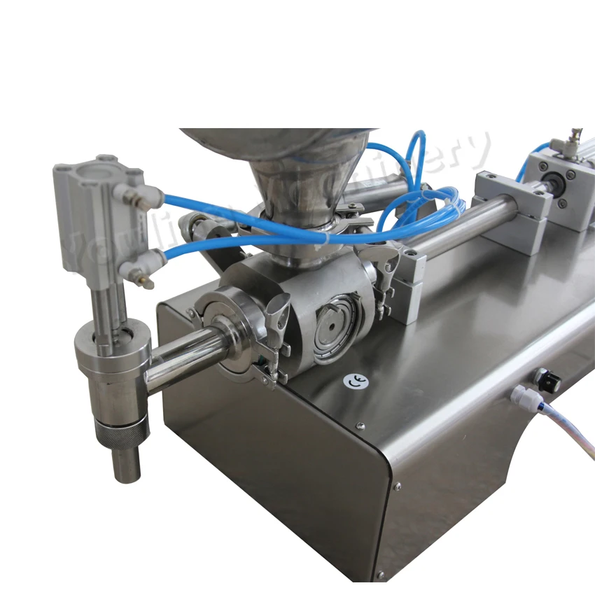 GW-1 Semi-Automatic Horizontal Screw Piston High Viscosity Paste Can Bottle Filler Tomato Chilli Sauce Filling Mixing Machine