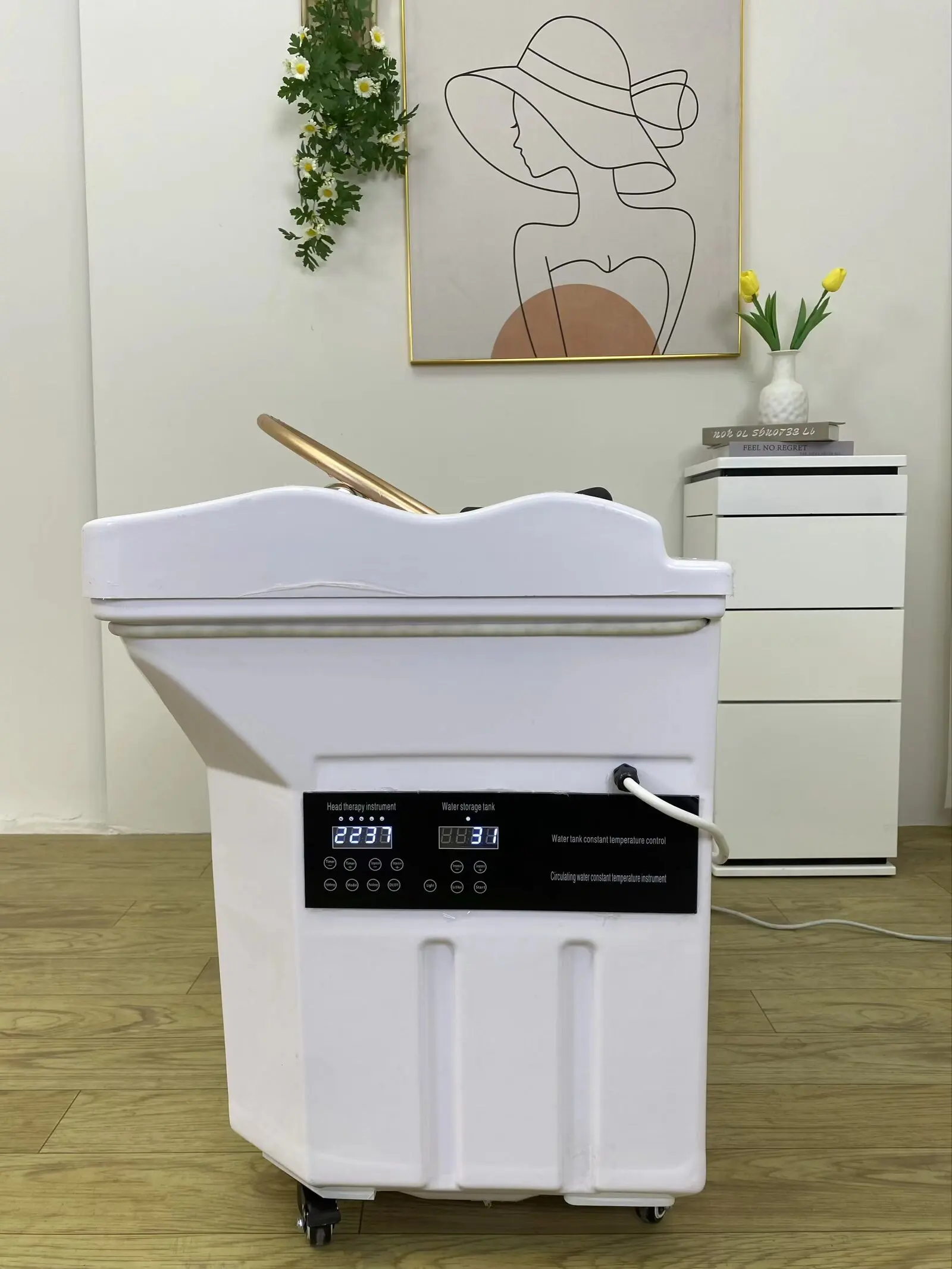 2026 Head Spa Bed Shampoo Chair Hair Salon Furniture Water Circulation Rinse Portable LED Light