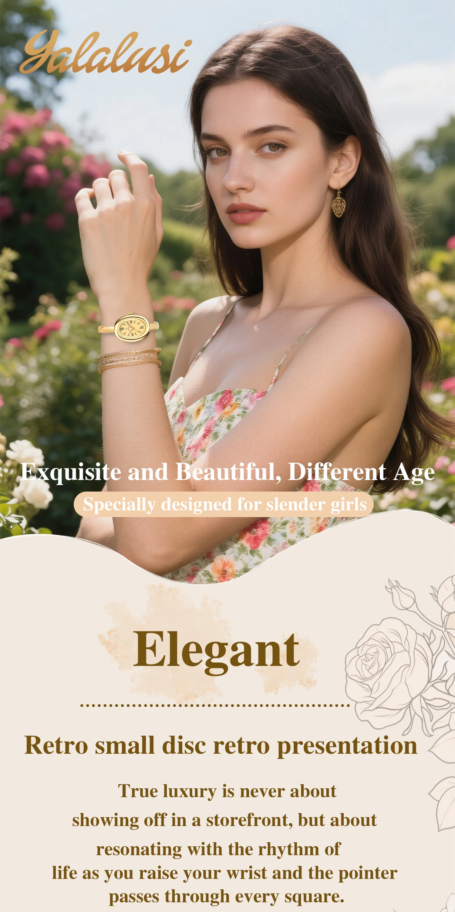 Luxuriöse wasserdichte Quarz-Armbanduhr der Marke YaLaLuSi mit minimalistischem Design, inklusive Geschenkbox – perfektes Geschenk für Frauen. – Detail 1