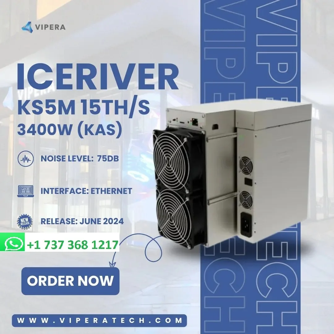 BUY NOW !! NEW IceRiver KS5M Kaspa Miner 15T 3400W