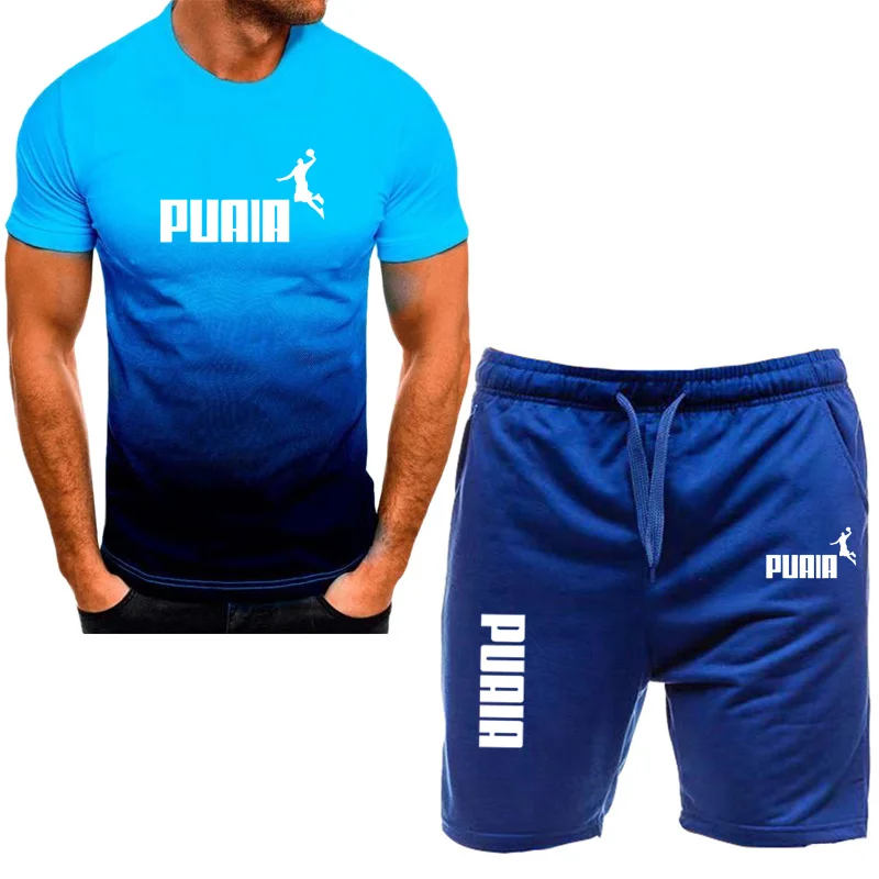 Fato respirável de secagem rápida masculino, roupa esportiva de manga curta, camiseta e shorts casuais, elegante, 2024