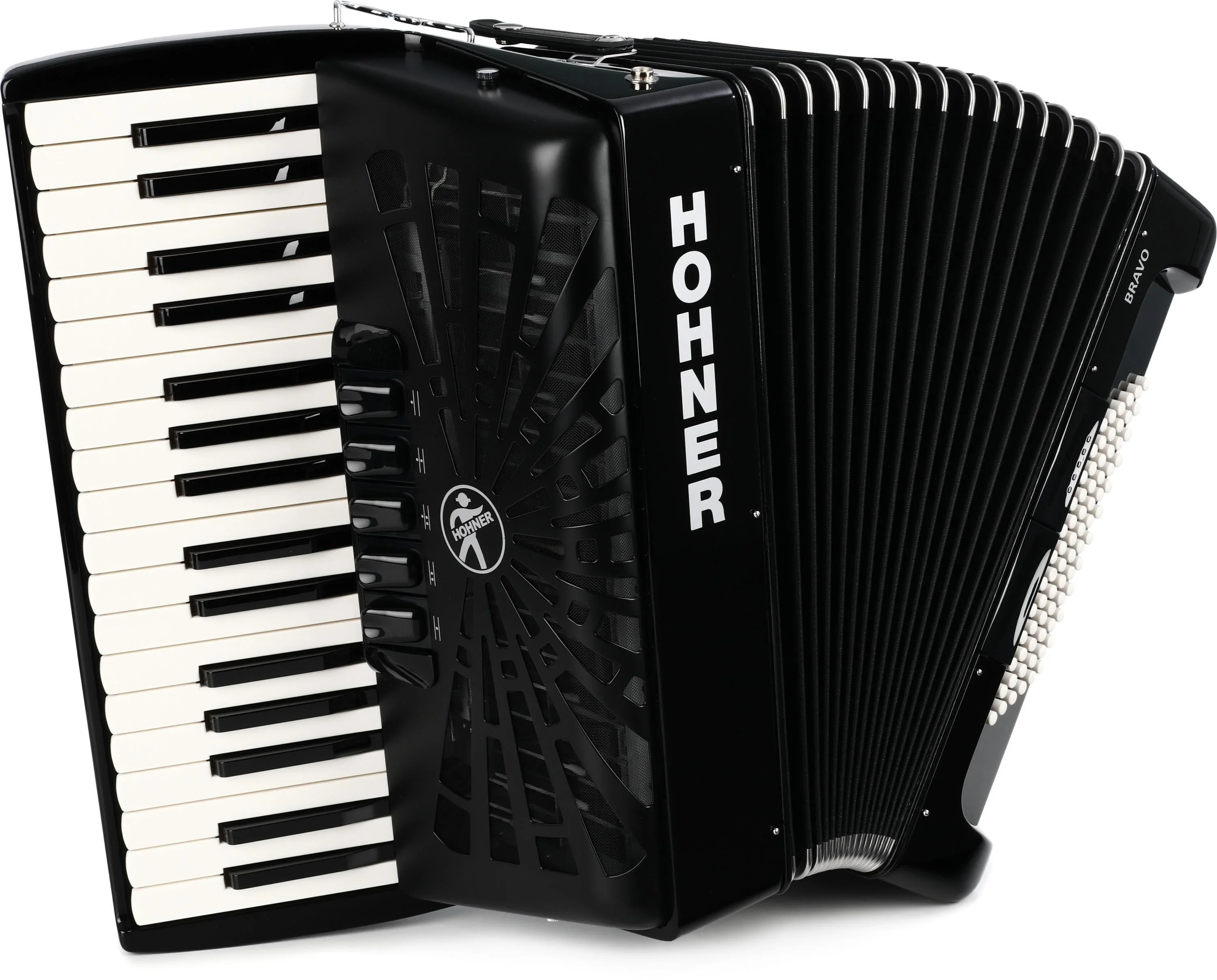 Hohner Bravo III 72 Accordion with Black Bellows Red