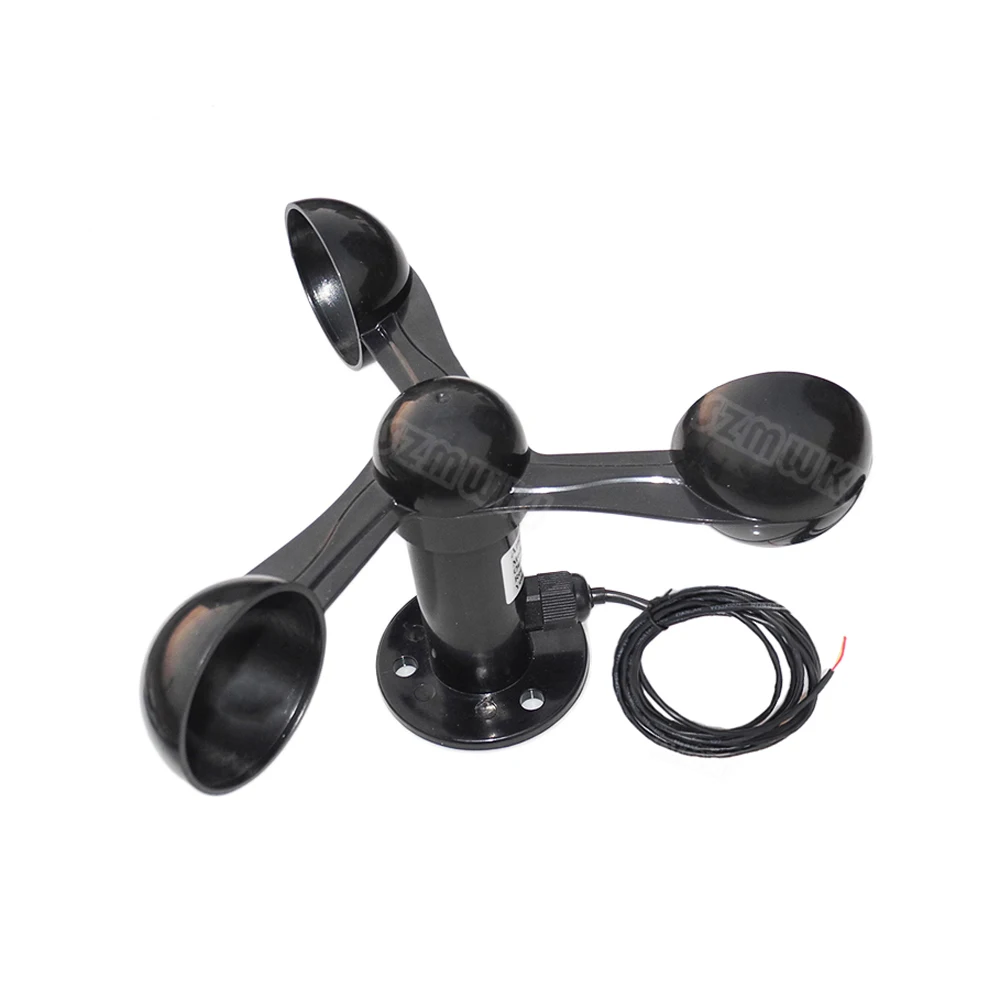 

Three Cups Black Polycarbonate Wind Speed Sensor 0-2.5V Voltage Sinal Output 3-Cup Anemometer Waterproof Wind Speed Measurement