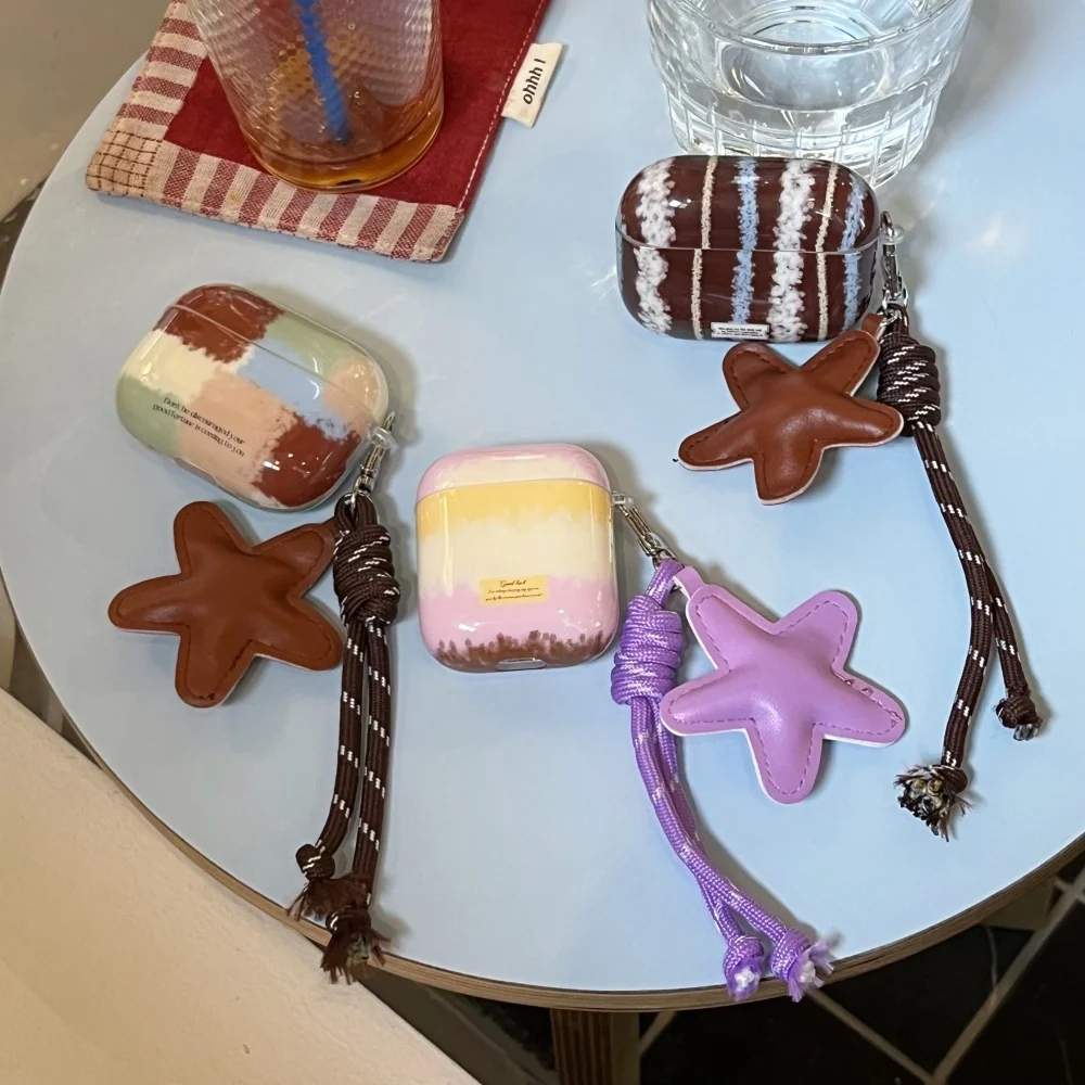 

Stylish contrasting color star headphone protective case, suitable for AirPods4/3/2Pro/2/3,shockproof headphone protective case