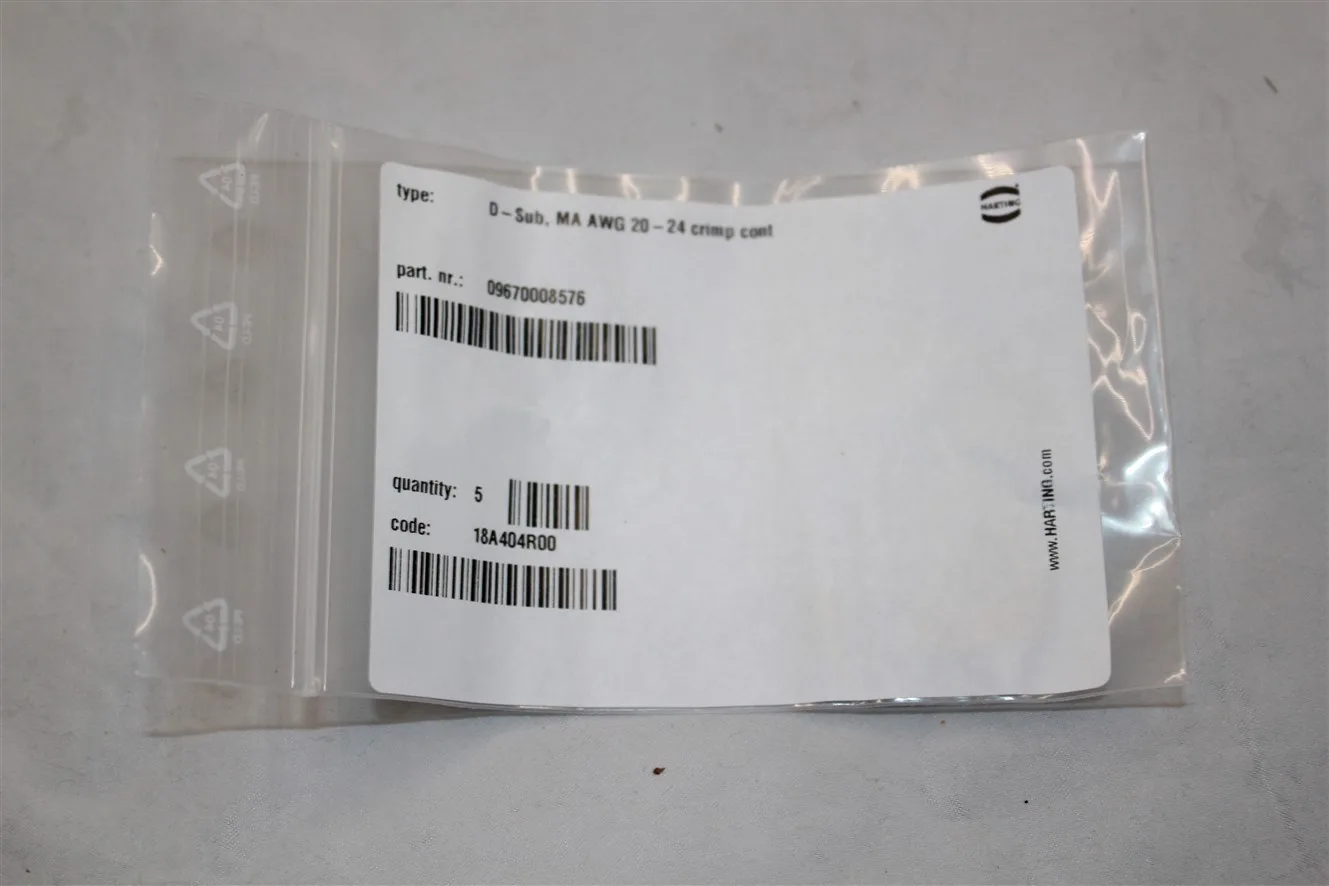 Harting 09670008576 D-Sub Contacts D SUB MA turned cont AWG 20-24 PL1
