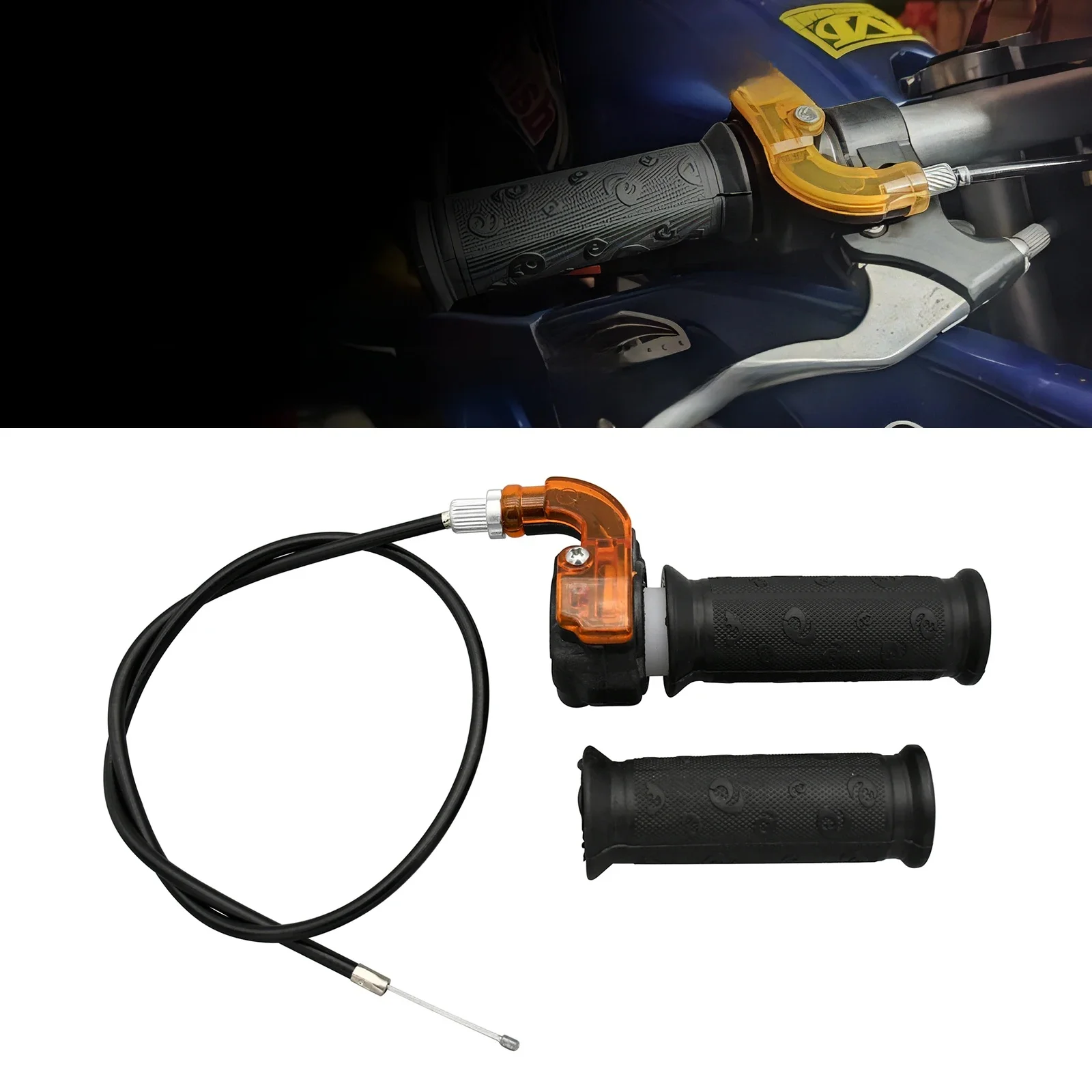 AliExpress Rotary Throttle Accelerator Grip and Cable For 49cc 47cc Mini Motocross ATV Quad Pocket Mini Dirt Bike 22mm Handlebar Refit