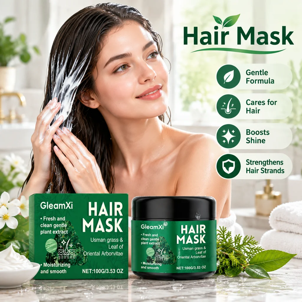 100g Plant Extract Hair Mask Nourishing & Moisturizing Strengthen Hair Roots Enhance Gloss Smoothing Easy Rinse Daily Maintain Hair Mask