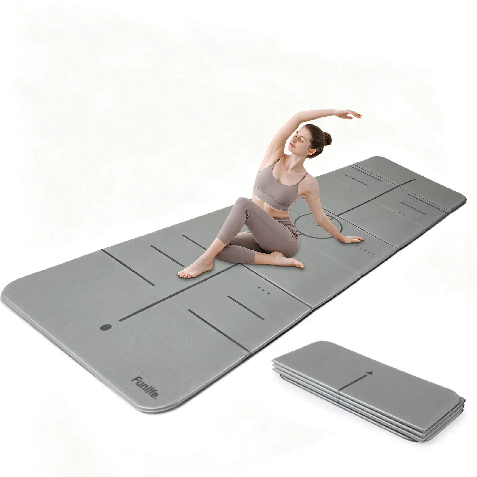 FunLife Tapis de Yoga Pliable XXL 190x66 cm – Épaisseur 10 mm, Tapis de Fitness et de Gymnastique Antidérapant pour Yoga, Pilates, Home Workout et Outdoor