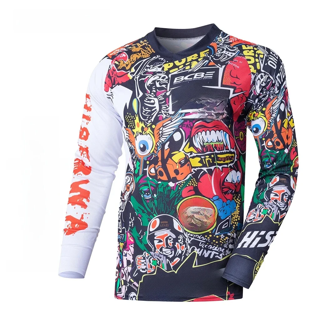 AliExpress HISERWA Motocross Shirt Long Sleeve Mountain Bike Enduro Downhill Jerseys Motorcycle Motocross Sportwear MTB Cycling Shirts