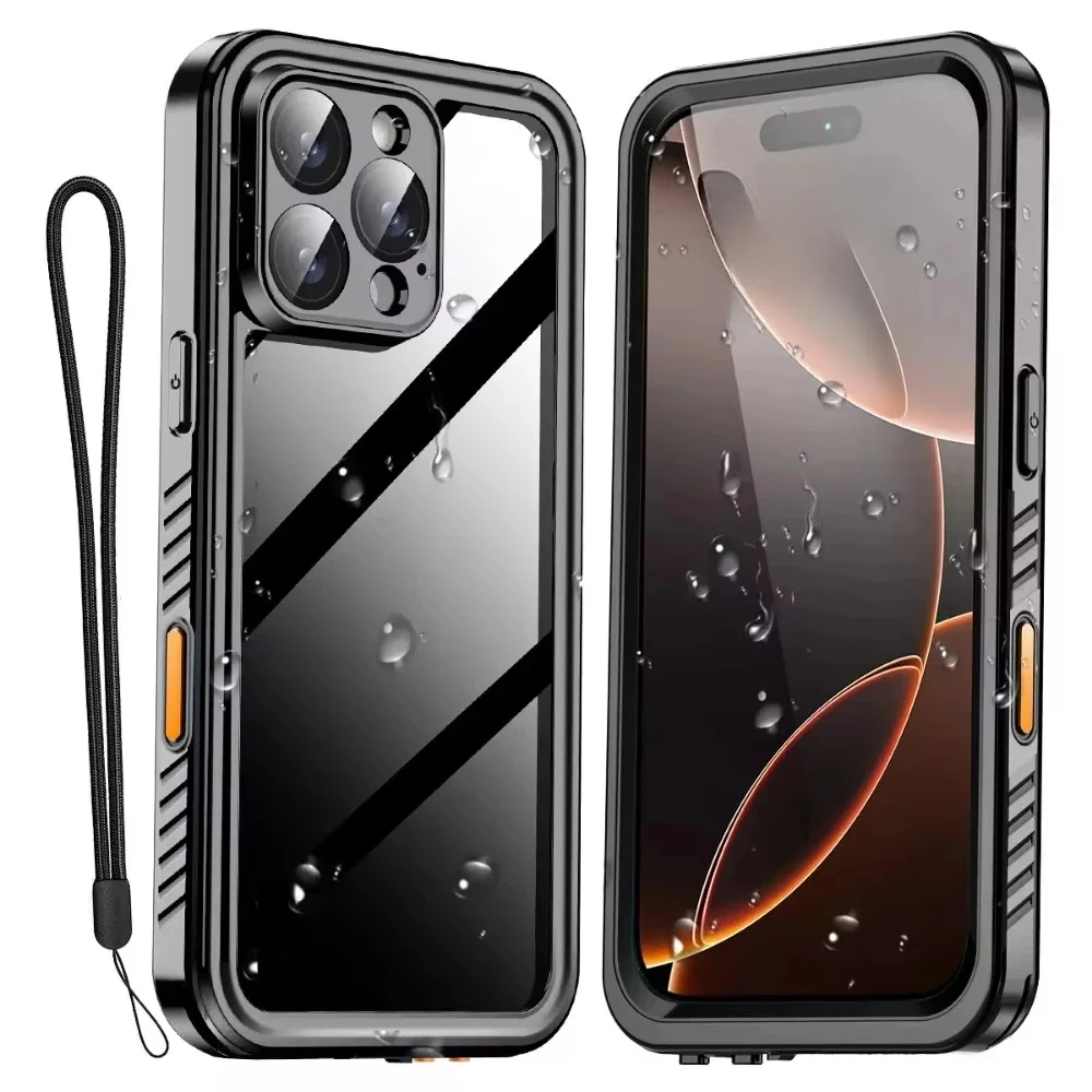 Voor iPhone 16 17 15 14 13 12 11 ProMax XR XS Plus 8 7 Metalen IP68 Waterdichte behuizing Aluminium Zwemmen Telefoon Luxe Onderwater Cover - afbeelding 2