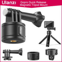 Ulanzi Quick Release Magnetic Mount Base GoPro and 1/4'' Tripod Mount Base Adapter for GoPro 12/11/10/Max/8/7/6/5/4 Accessories