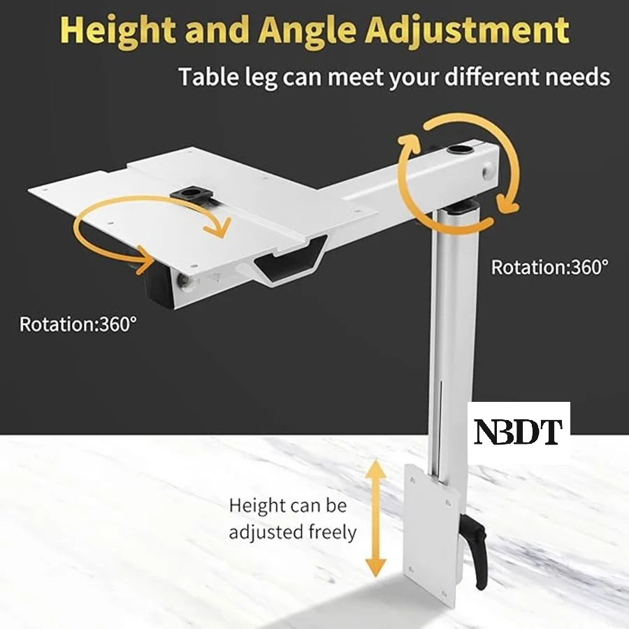 1Set Aluminum 360° Rotation Movable Table Wall Mount Bracket Detachable Adjustable For Camping RV Yacht Folding Laptop Top