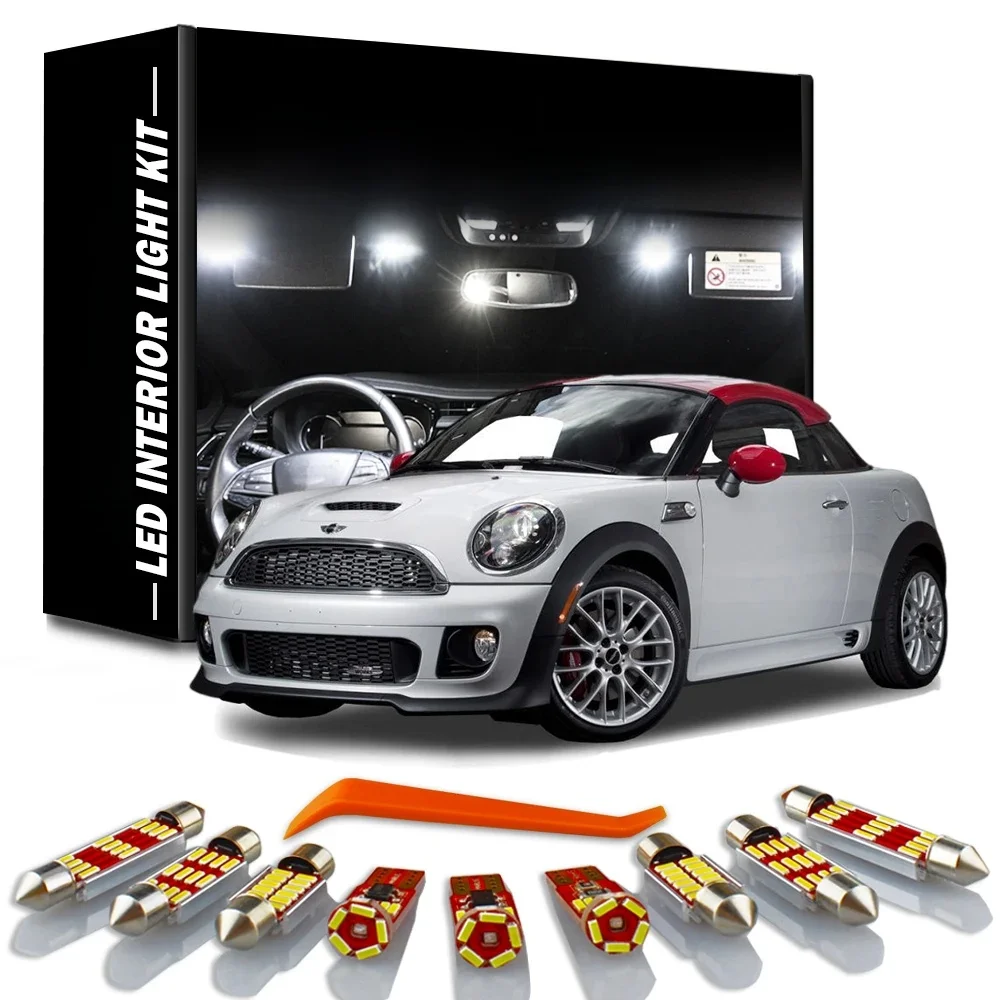 Kit d'éclairage de porte de plancher intérieur LED, accessoires d'ampoule de voiture, Mini R58 Coupé R59 Roadster 2011 2012 2013 2014 2015, 10 pièces