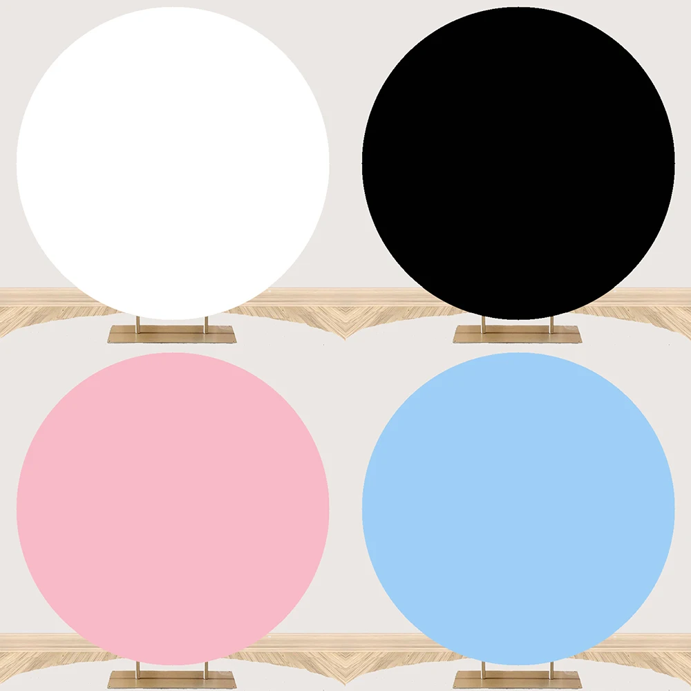 Black Round Background Cover Solid Color Circle Backdrop Wedding Birthday Party Photography Backdrop Baby Shower Photo Studio