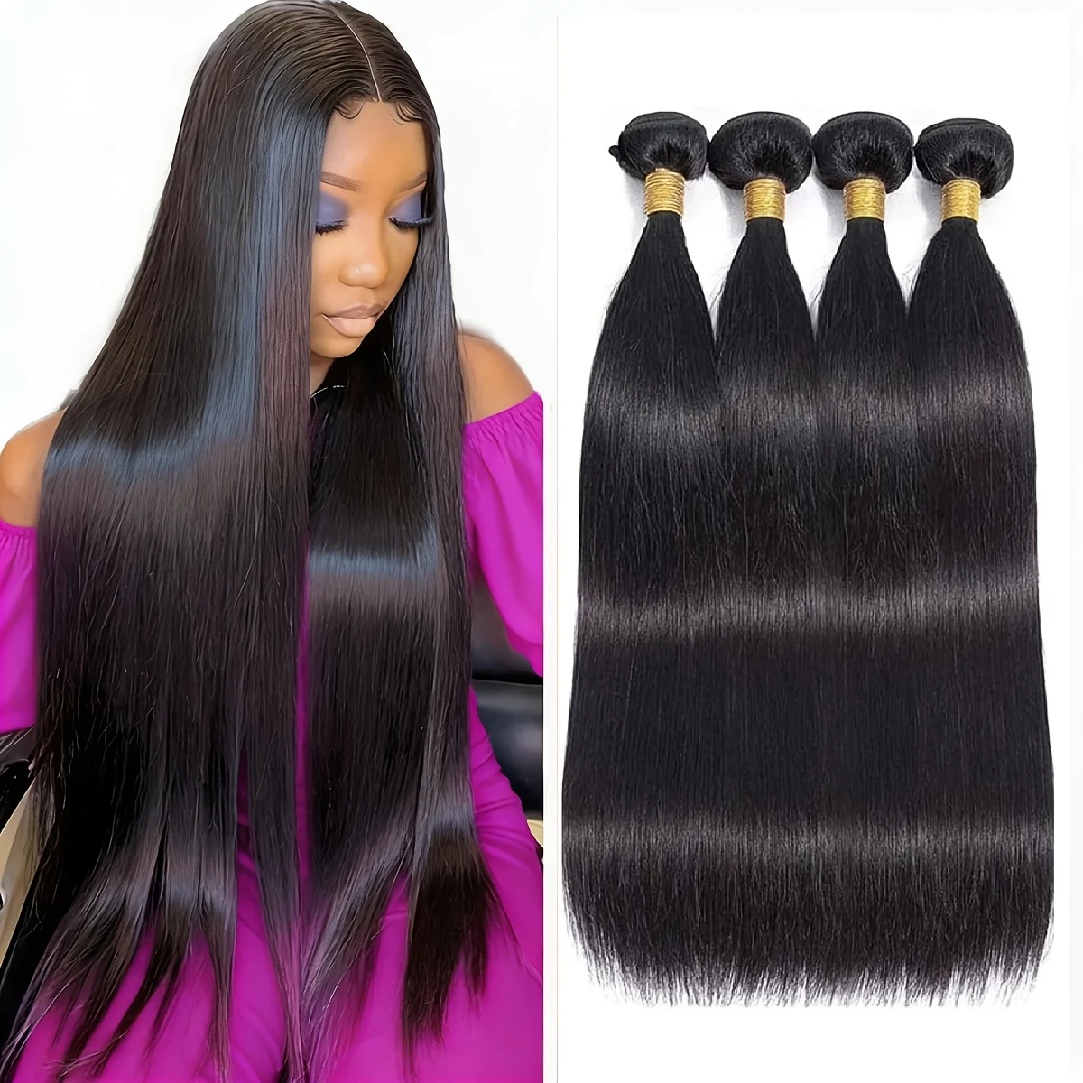 

34 Inch Vietnamese Bone Straight Bundles Human Hair 100% Original Raw Hair Bundles Human Hair Weaving 3 4 Bundle Deals For Women