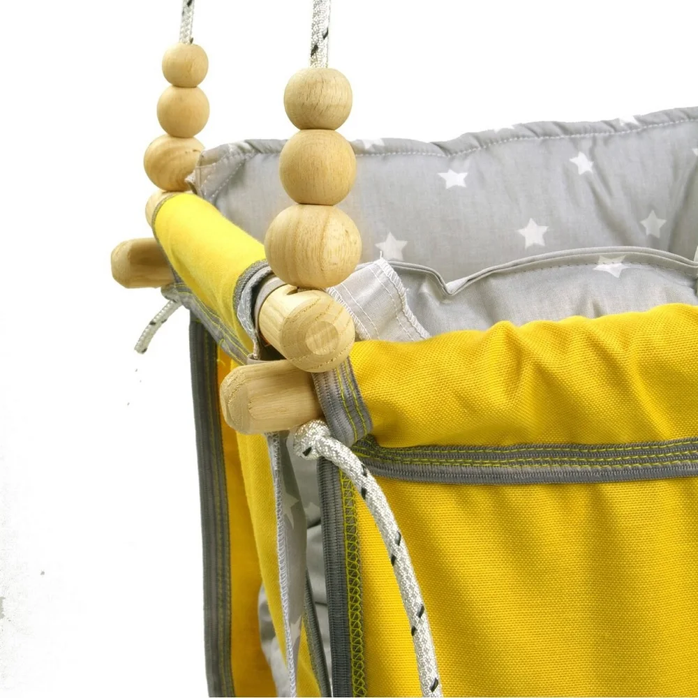 子供用ハンモック,屋内スイングベッド,小さなバスケット付きの木製のおもちゃ
