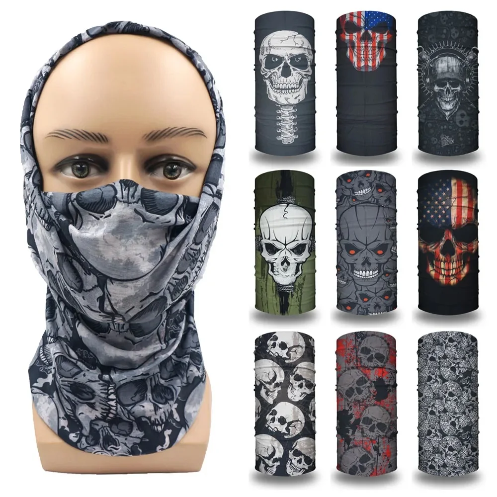 AliExpress Fandana Gear 01-31 Seamless Holloween Skull Bandana Skeleton Cycling Neck Gaiter Ski Face Cover Headband Mask Outdoor Sports Multi Use Scarf