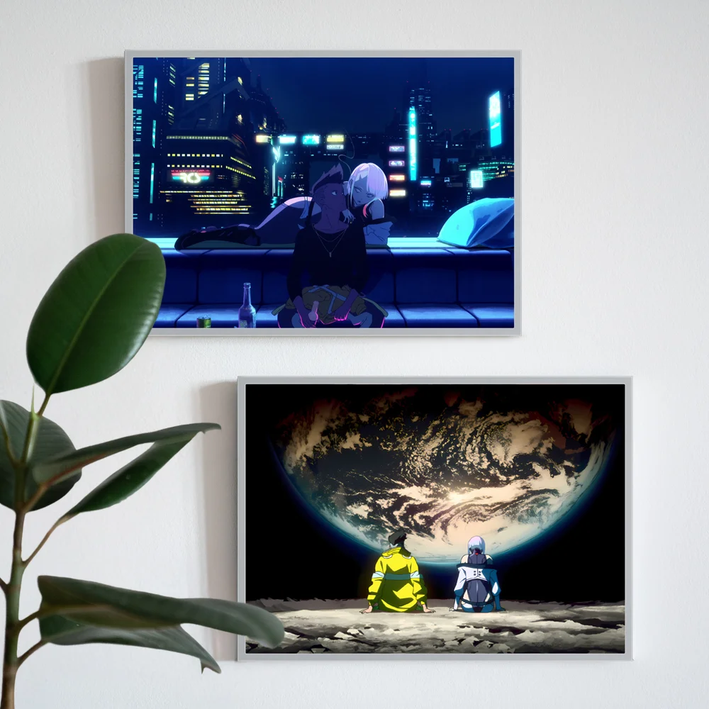 Anime Cyberpunk LED Night Light,HD Photo Frame, Plug USB, Função de escurecimento, Cool Neon Decoração Do Quarto, Perfeito Novidade Mood Presente