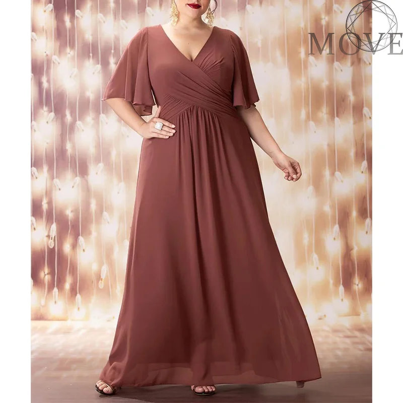 

V-neck Evening Dress for Women, Long Dresses, Maxi Night Party, Plus Size 4XL, 5XL, Big Size, Luxury Designer, 2022