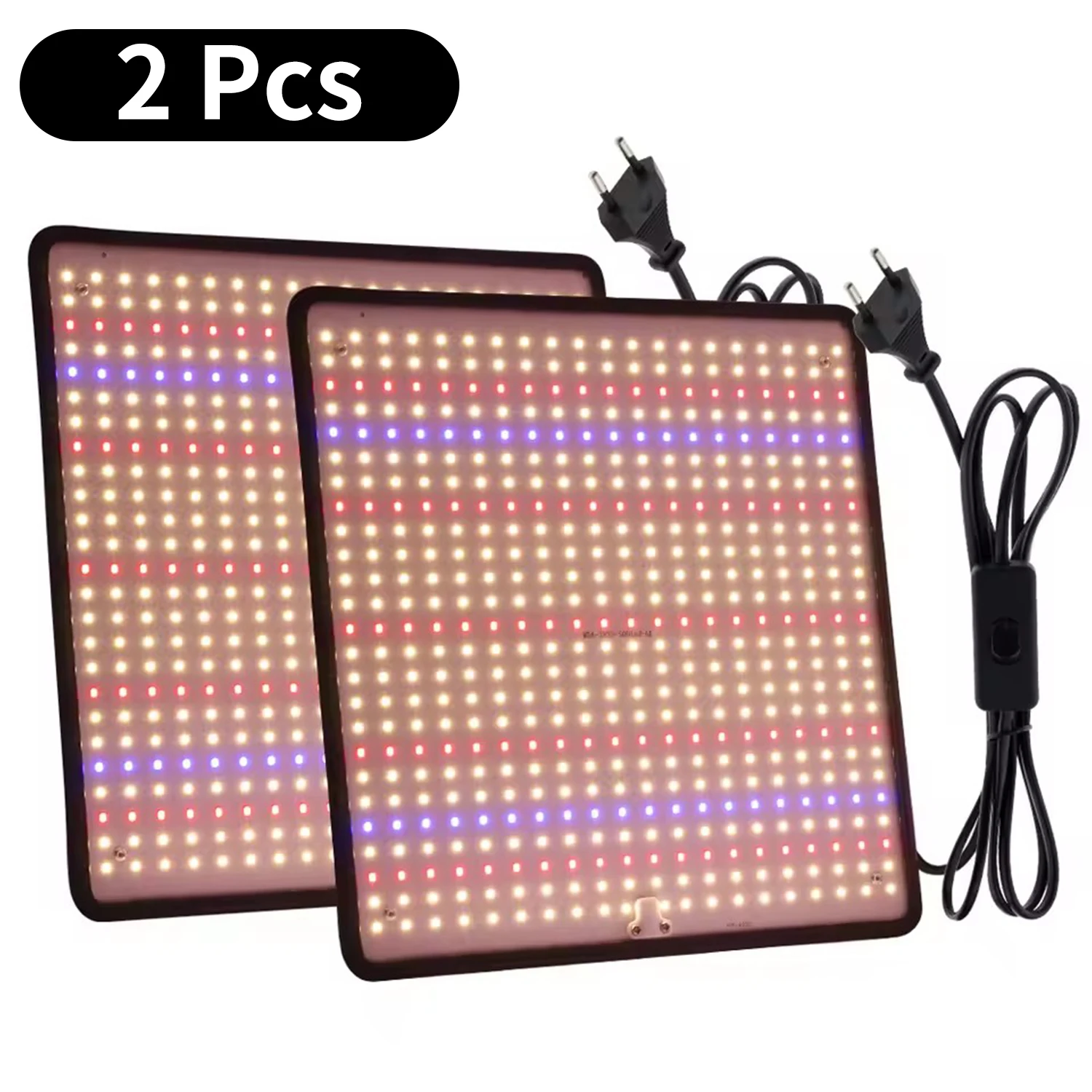 2 Stuks Led Grow Light Volledige Spectrum Phyto Lamp 1200W Quantum Board Plant Verlichting Voor Kamerplanten Groenten Bloem 1x1ft dekking