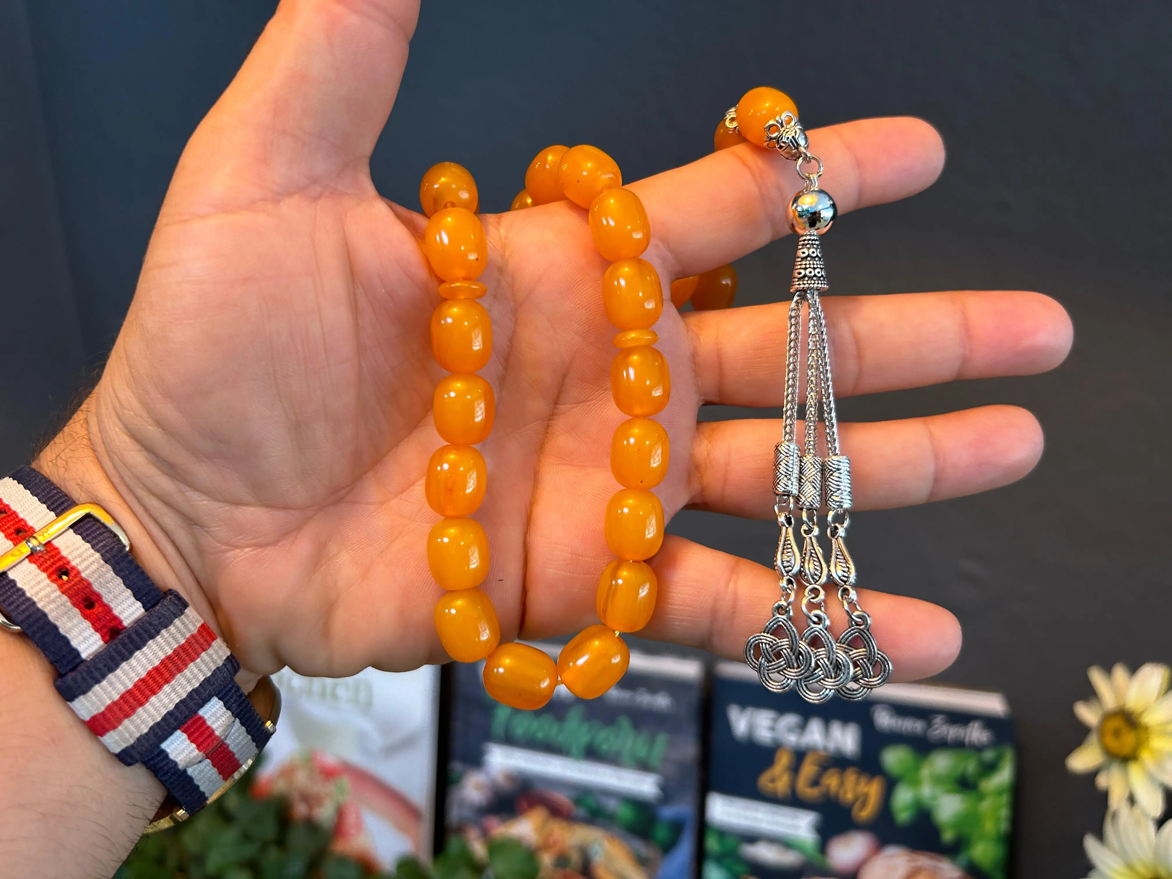 Bakelite rosario ottomano raro Faturan ambra tedesca Sandalous Misbaha Prayerbeads rosario Tasbih Tesbih sam T16