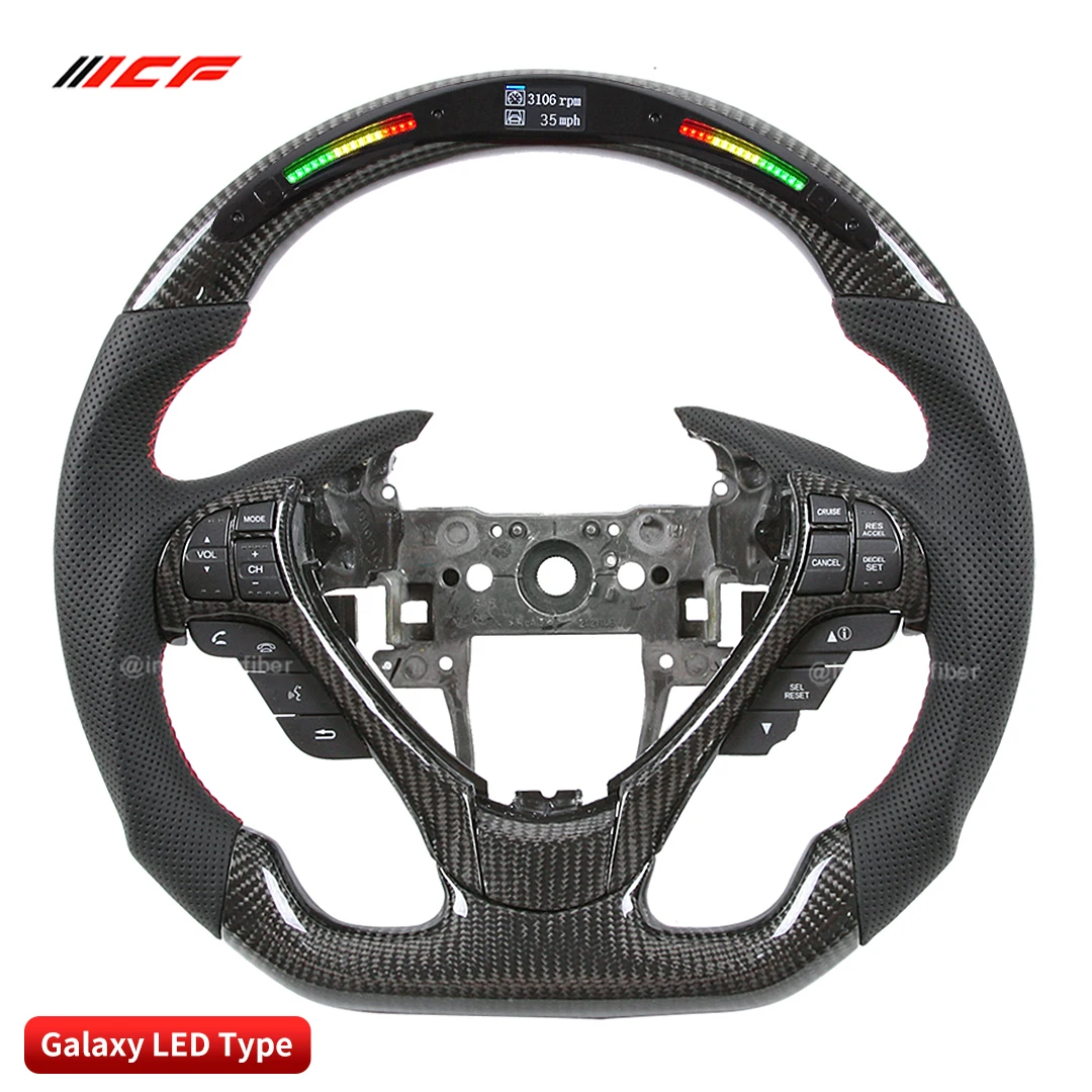 ICF 100% Real Carbon Fiber Customized LED Steering Wheel with Trim for Honda  Acura TL /ZDX 2009-2014