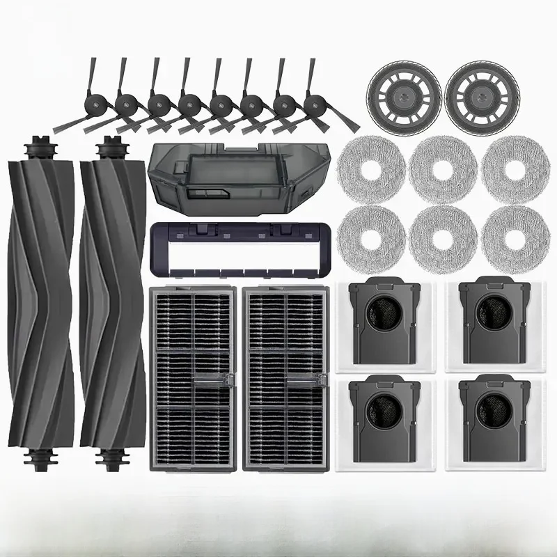 Accessoires pour Dreame L40 ultra / X40 Ultra, brosse latérale principale en caoutchouc, sac à poussière en tissu, filtre HEPA, pièces de rechange pour aspirateur Robot