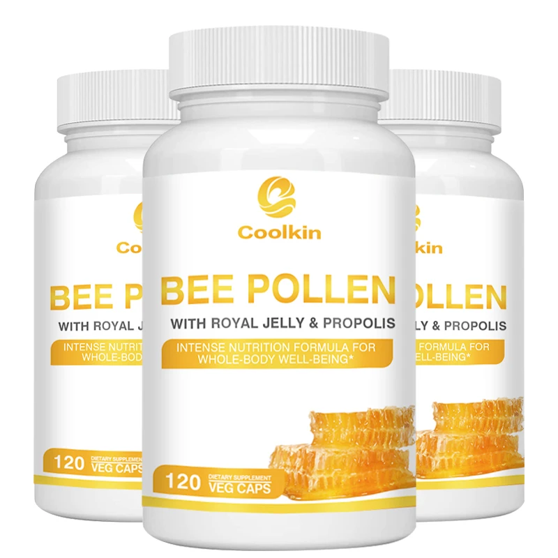 Bee Pollen - Contains Royal Jelly and Propolis - Relieve Joint Pain, Promote Bone Health, Enhance Immunity - 120 Capsules