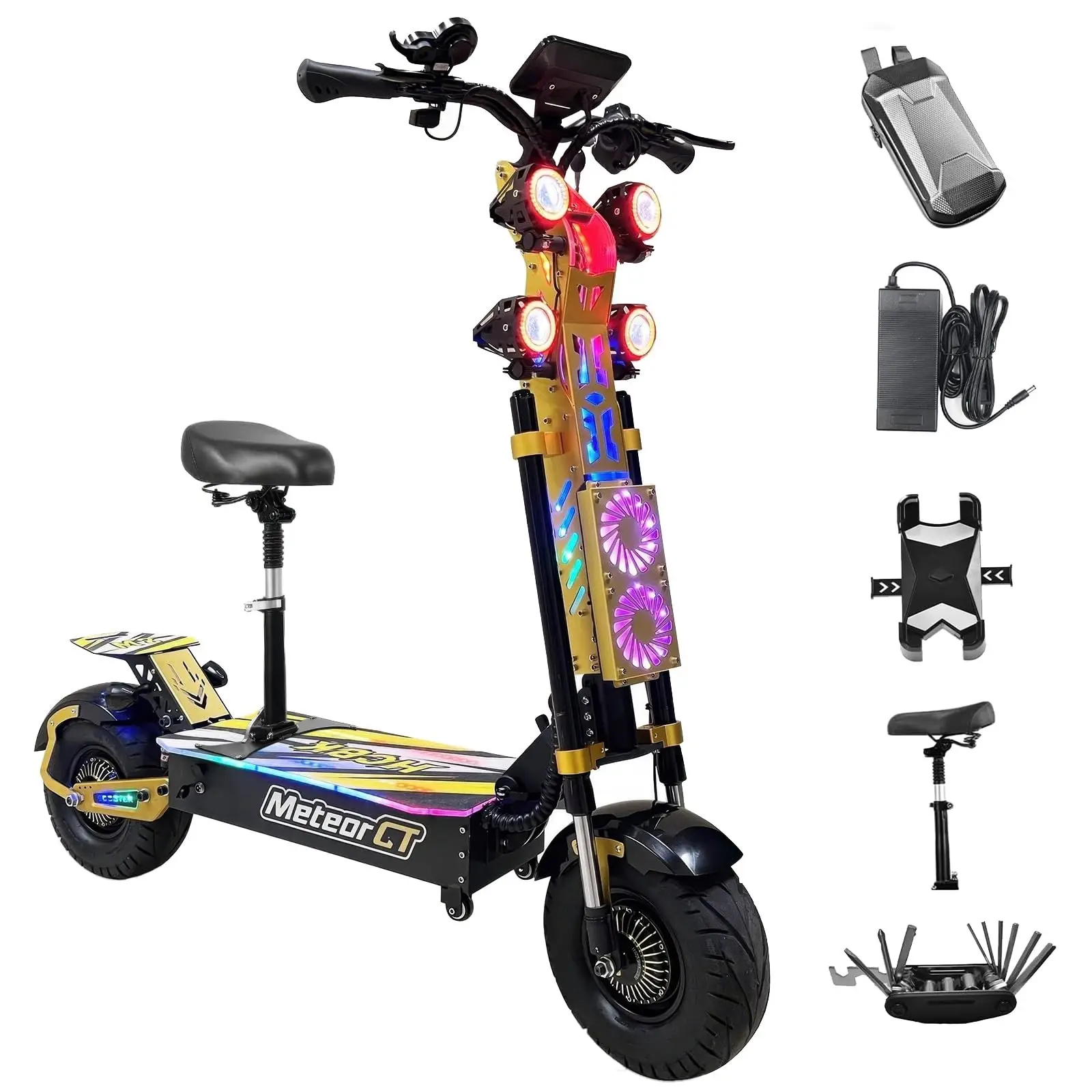 

OBARTER M8 Electric Scooter 10000W Dual Motor 72V40AH Battery Range 78-90miles Adult Electric Scooter 13 Inch Tires E-Scooter