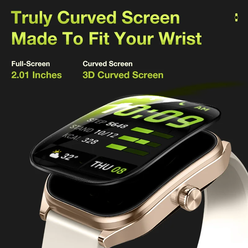 KHwatch 2.01 "Schermo curvo Orologi da uomo 5.3 Chiamata Bluetooth IP68 100 + Modalità Sport Orologi sportivi impermeabili Orologio digitale per ragazzo adolescente