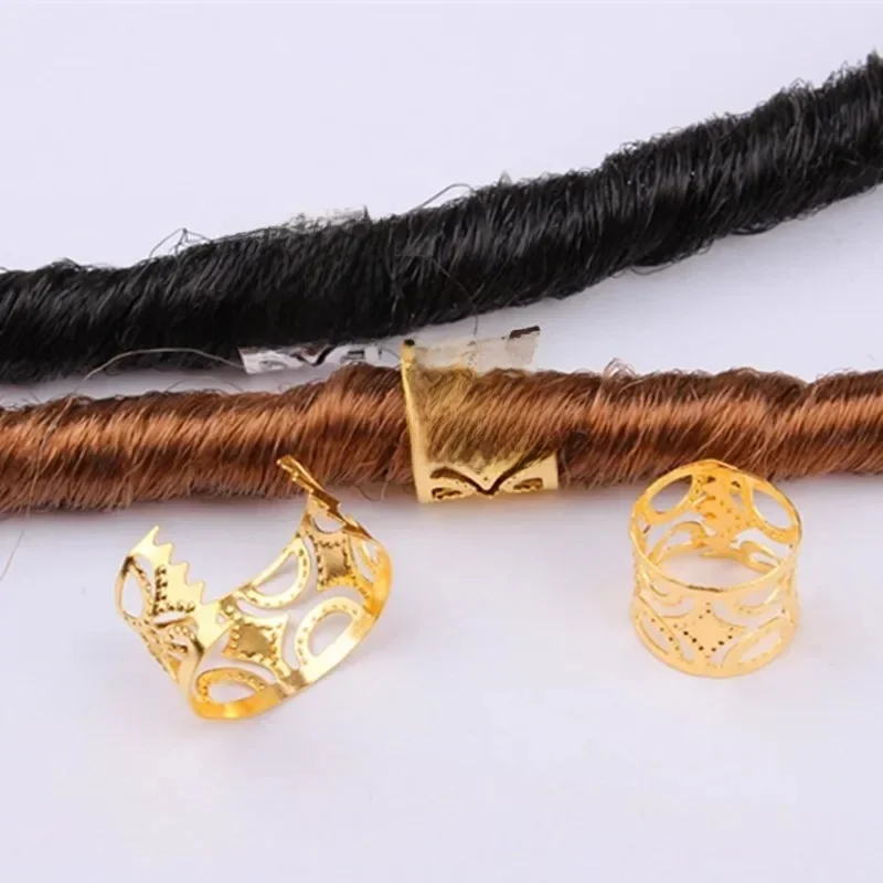 50-200 pièces or argent Dreadlocks perles coloré cheveux perle Dreadlock mariée cheveux anneaux décor tressage épingles à cheveux tresses en gros