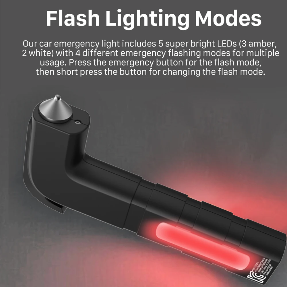 4 In 1 Multi Auto Sicherheit Hammer Fenster Breaker Sicherheit Sitz Gürtel Cutter Notfall Auto Escape Magneten Dual Led Licht taschenlampe