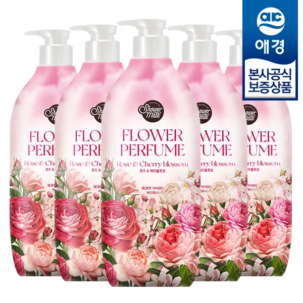 [Aekyung] shower mate flower parfum body shower pink 900g x 5 pieces