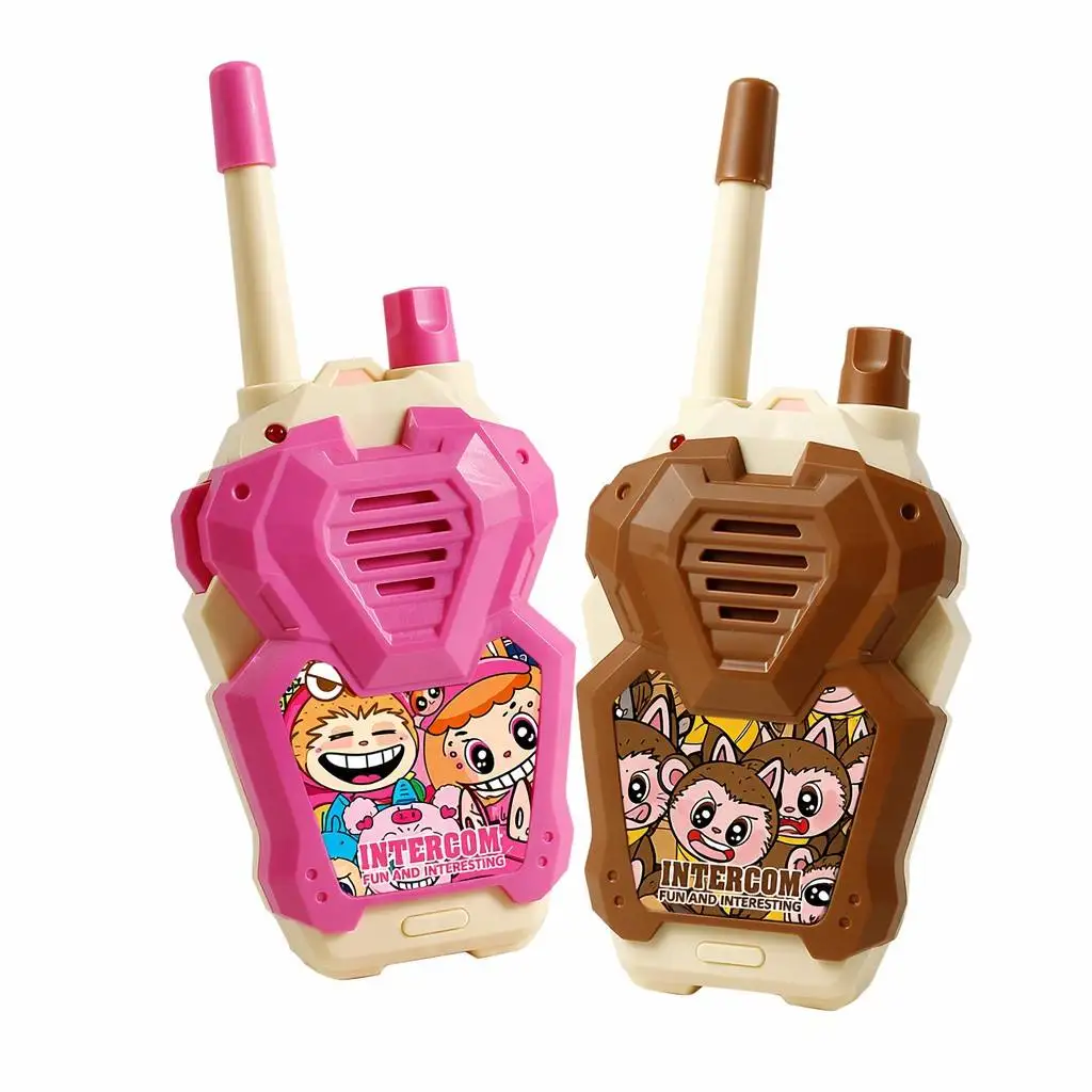 Leuke kinderwalkie-talkie voor jongens en meisjes, draagbare intercom met licht en geluid, speelgoed voor buitenavonturen, verpakking van 2 stuks