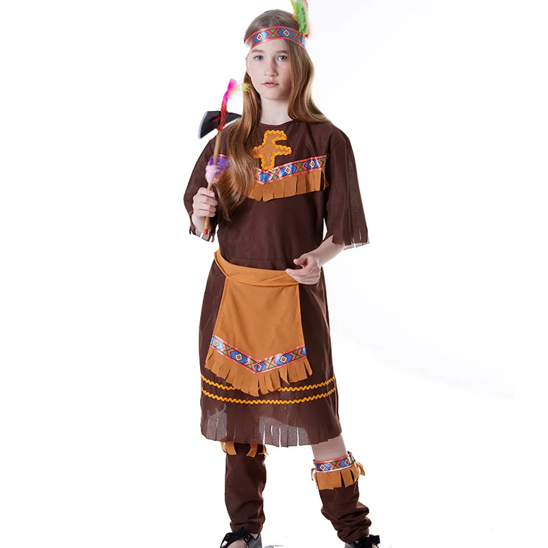 Girl Child Dream Catcher Indian Archers Fancy Dress Up Purim Cosplay Boy Native Western American Halloween Costume For Kids