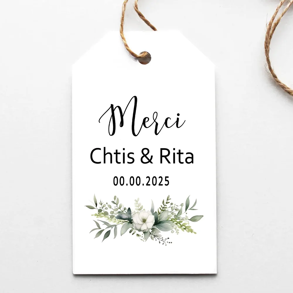 50 pcs/set Personalized Wedding Classic Round Tags Custom Name Text Wedding Favorite Tags Custom Thank You Gift Tags